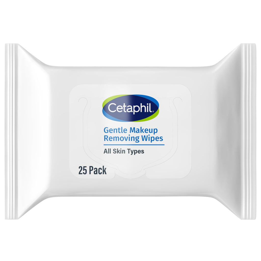 Cetaphil Gentle Makeup Remover Face Wipes, Fragrance Free, 25 Count