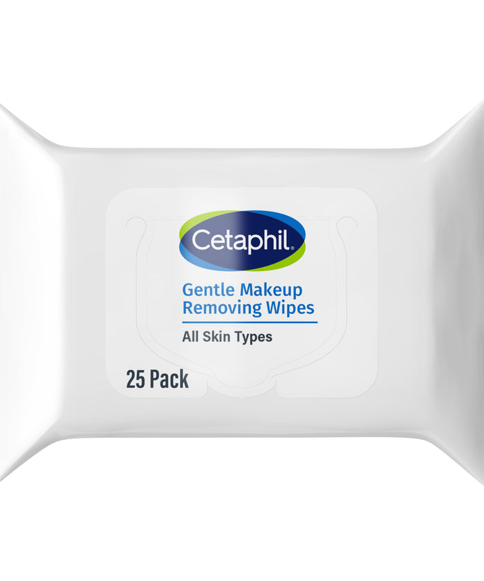 Cetaphil Gentle Makeup Remover Face Wipes, Fragrance Free, 25 Count