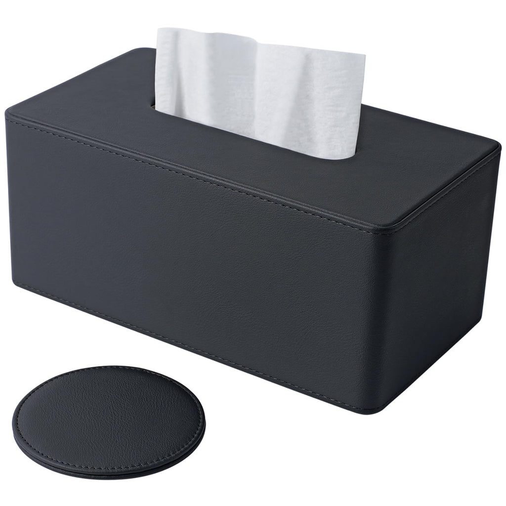 Lorteme Tissue Box Cover Rectangle, Decorative PU Leather Tissue Holder