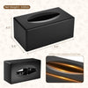 Y-in Hand Tissue Box Cover, Rectangle Facial Tissue Holder with Bottom, Decorative Storage Organizer Box for Bathroom Vanity, Countertops, Dressers, Night Stand, Parlors and Offices - Matte Black