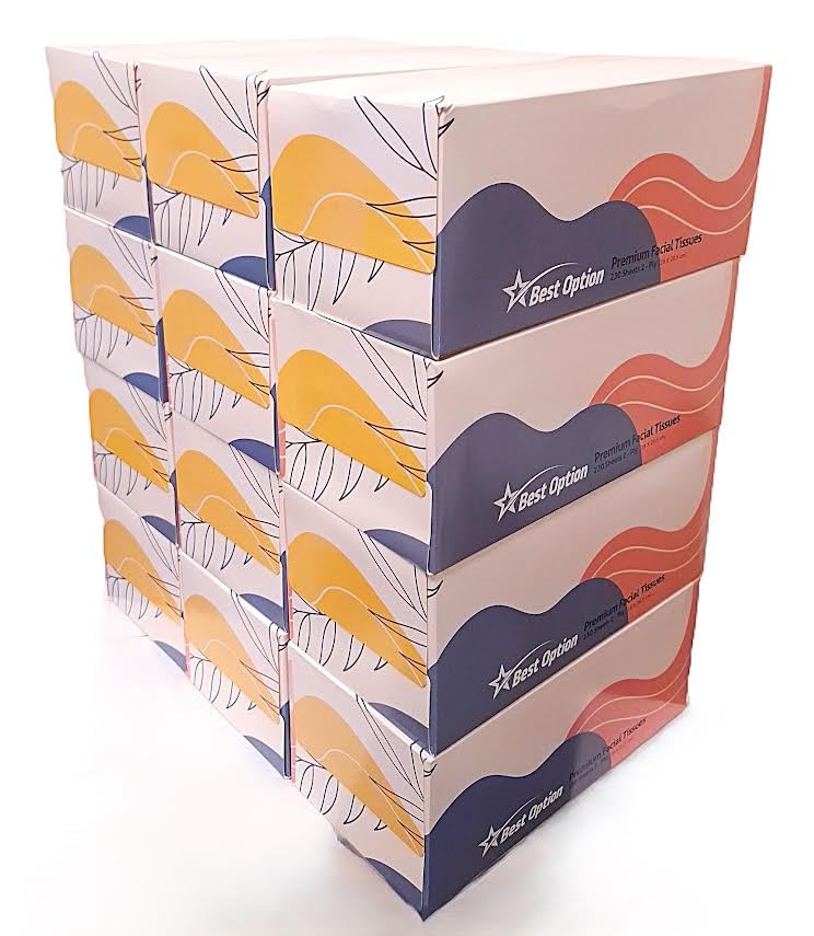 Soft 2-Ply Facial Tissue, White, 230-Count Box | Professional, Gentle and Durable | Great for Bathroom, Office, Business, School (2,760 Tissues, Bulk Pack of 12-Boxes)