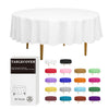 D&Z 12 Pack White Disposable Plastic Tablecloth, 84" Round Table Cover