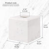 Natural Marble Square Tissue Box Cover,Stone Modern Decorative Sturdy Napkin Box Holder Case,Facial Paper Organizer for Bathroom Vanity Toilet Countertop,Kitchen (1, Jazz White, 5.71 * 5.71 * 5.51)