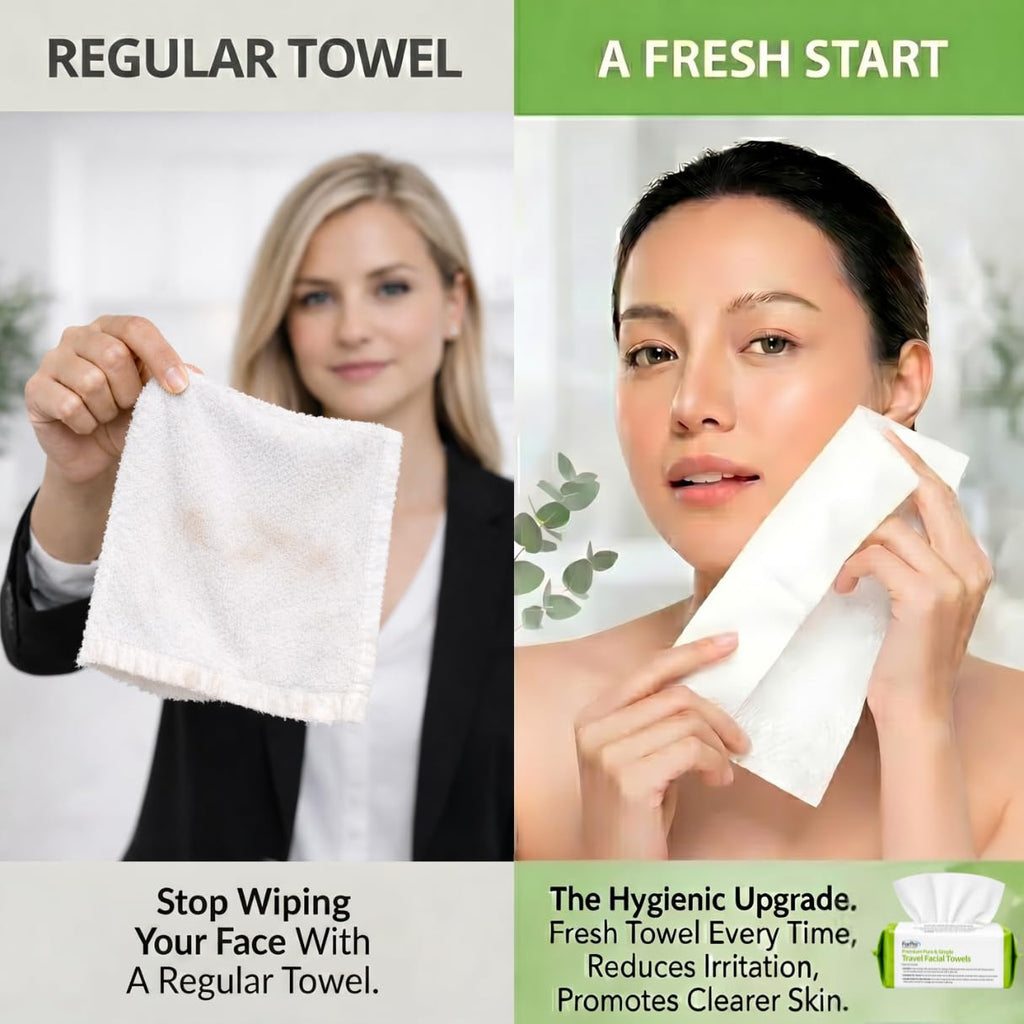 ForPro Pure & Simple Travel Facial Towels, 600ct, 8"x8", Vegan Cruelty-Free
