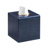 MEIBOOCH Square Tissue Box Cover with Magnetic Closure, Navy Blue
