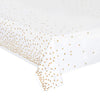 4 Pack Gold Plastic Tablecloths, Waterproof Disposable Party Table Covers