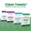 Clean Skin Club Clean Towels XL® Original 50 Ct + Sensitive Skin 10ct Travel Pack Duo, 100% USDA Biobased Disposable Face Towels, Makeup Remover Dry Wipes, Ultra Soft, with Aloe & Glycerin