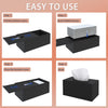 SILUT Tissue Box Cover Rectangular, Extra Large Tissue Box Cover, Plus Size Tissue Box Holder, Acrylic Tissue Holder for Bathroom, Restaurant, Kitchen - Matte Black, 9.85x5.1x5.28''