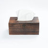 SINOBEST Rectangular Tissue Box Cover Decorative Wood Facial Tissue Holder with Hinged Lid Napkin Dispenser in Antique Style