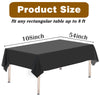 Kopokita 2 Pack Black Plastic Tablecloths Disposable 54 x 108 Inch
