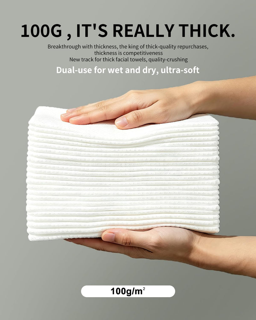 Face Towels,Facial Towel,100 Ct Disposable Face Towel, 9.8"X9.8"Face Cloths