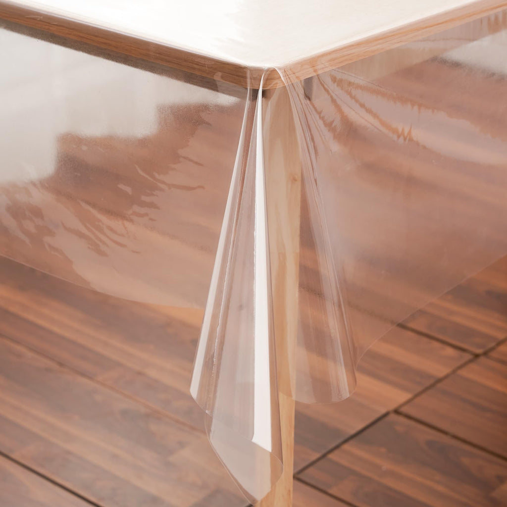 Rawgoodz Clear Plastic Tablecloth Protector 70x108 inch Waterproof Oilproof Stain Resistant Wipeable Table Cover for Dining Tables
