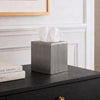 Monarch Abode Tissue Box Cover Square – Handcrafted Ridge Embossed Pewter Metal Tissue Holder Box for Bathroom Accessory, Aesthetic Decorative Facial Napkin Cube for Modern Home Decor