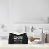 PaJiaNi Black Leather Tissue Box Cover for Bathroom Decor,Funny Decorative Toilet Paper Box Holder for WC,You NEVEN Know What You Have Until It's Gone AKE Toilet Paper,9.8x5.9x5.9