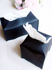 Leather Tissue Box Cover Square – Tissue Holder with Bottom Belt [JESMINI, Black] Aesthetic PU Leather Tissue Box Holder Decorative for Bathroom, Home Office Decor
