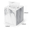 Tissue Box Cover, Plastic Tissue Holder with Non-Slip Base, Marble-Look