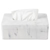 Marble Tissue Box Cover, Rectangular Napkin Facial Tissues Holder for Home Office, Hand Poured Marble Tissue Box Holder, 10 x 5.7 x 3.7 inches, White