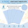 RuiYok 4 Pcs Light Blue Tablecloth 54 X 108 Inch Disposable Plastic Blue Tablecloths Waterproof Table Cloth Rectangular Table Cover for Boy Birthday Baby Shower Outdoor Picnic Party Decorations