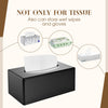 Y-in Hand Tissue Box Cover, Rectangle Facial Tissue Holder with Bottom, Decorative Storage Organizer Box for Bathroom Vanity, Countertops, Dressers, Night Stand, Parlors and Offices - Matte Black