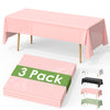 FEHHTO 3 Pack 54 x 108 Inch Compostable Disposable Tablecloth Outdoor