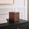 Monarch Abode Tissue Box Cover Square – Handcrafted Ridge Embossed Antique Copper Metal Tissue Holder Box for Bathroom Accessory, Aesthetic Decorative Facial Napkin Cube for Modern Home Decor