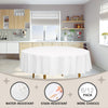 D&Z 12 Pack White Disposable Plastic Tablecloth, 84" Round Table Cover