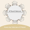 Fixwal 5 Pcs White Round Plastic Table Cloth Disposable, 84 Inch