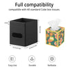 PUSU Square PU Leather Tissue Box Cover with Top Storage Tray Modern Decor