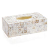 Milano Tissue Box Cover Rectangular - Decorative Tissue Box Holder Rectangular is Finished in Beautiful Mother of Pearl Shells - Durable Tissue Cover for Elegant Decor