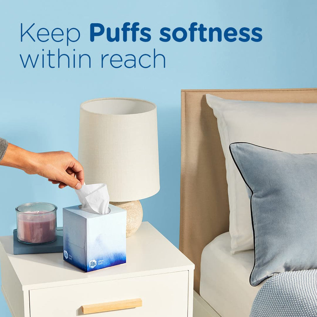 Puffs Ultra Soft Facial Tissues, 1 Cube, 56 Facial Tissues Per Box