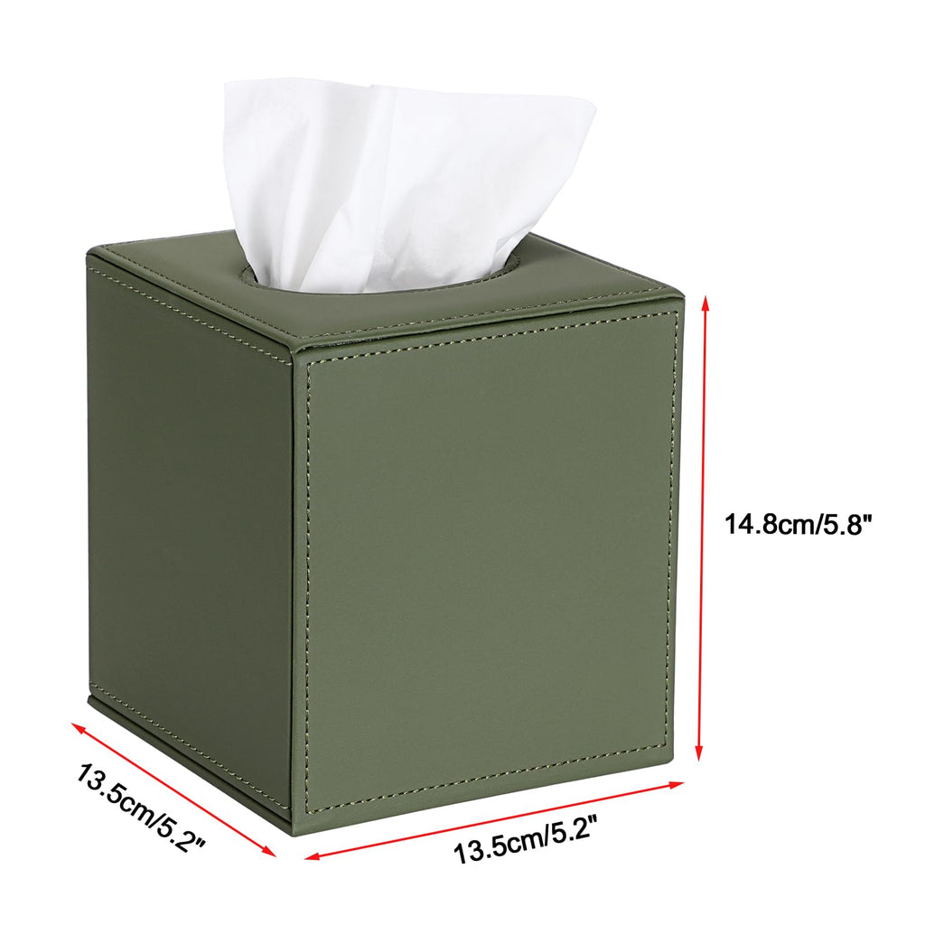 Sumnacon Square Tissue Box Cover with Magnetic Bottom,PU Tissue Box Holder