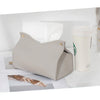 Aguoqwen 1PCS PU Leather Tissue Box Cover, Rectangle Facial Paper Organizer Dispenser, Modern Tissue Case Holder for Vanity Countertop Nightstands Living Room Office Desk Car (Gray)