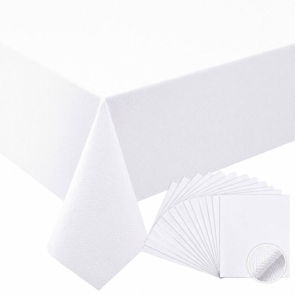 Sinload 15 Pack White Paper Tablecloths Disposable 55 X 110 Inch Rectangle
