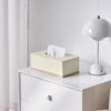 Rectangular Tissue Box Cover for Bathroom,Livingroom,Bedroom, Hand Carved Leather Resin Tissue Box Holder,10 x 5.7 x3.7 in, Beige