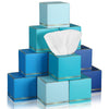 Fourluoo 12 Pack Facial Tissues Cube Boxes Face Box 600 Sheets 3 Ply Soft Paper Square Tissues Bulk for Car Pocket Toilet Household Bedroom Family(Ocean Color)