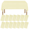 xozeooeu 15 Pack Pale Yellow Paper Tablecloths for Rectangle Tables 55 x 108 Inch, 3 Ply Disposable Table Cloths with Plastic Backing for Wedding, Birthday Party, Banquet