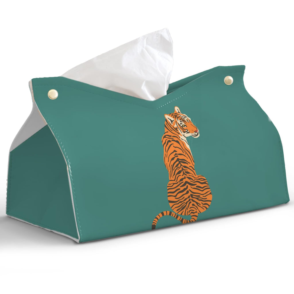 PaJiaNi Green Tiger Tissue Box Cover Rectangle for Office Desk Decor