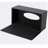 High-end Fashion PU Leather Tissue Box Holder Black with lid, Rectangular Napkin Facial Tissues Holder Dispenser,Home Office Car Tissue Box Cover Decorative Container with Magnetic Bottom (Black)