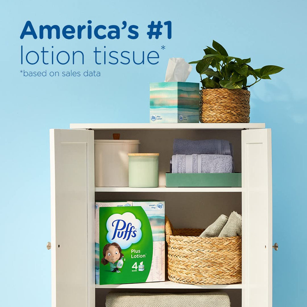 Puffs Cube Plus Facial Tissues, 1 box, 56 ct