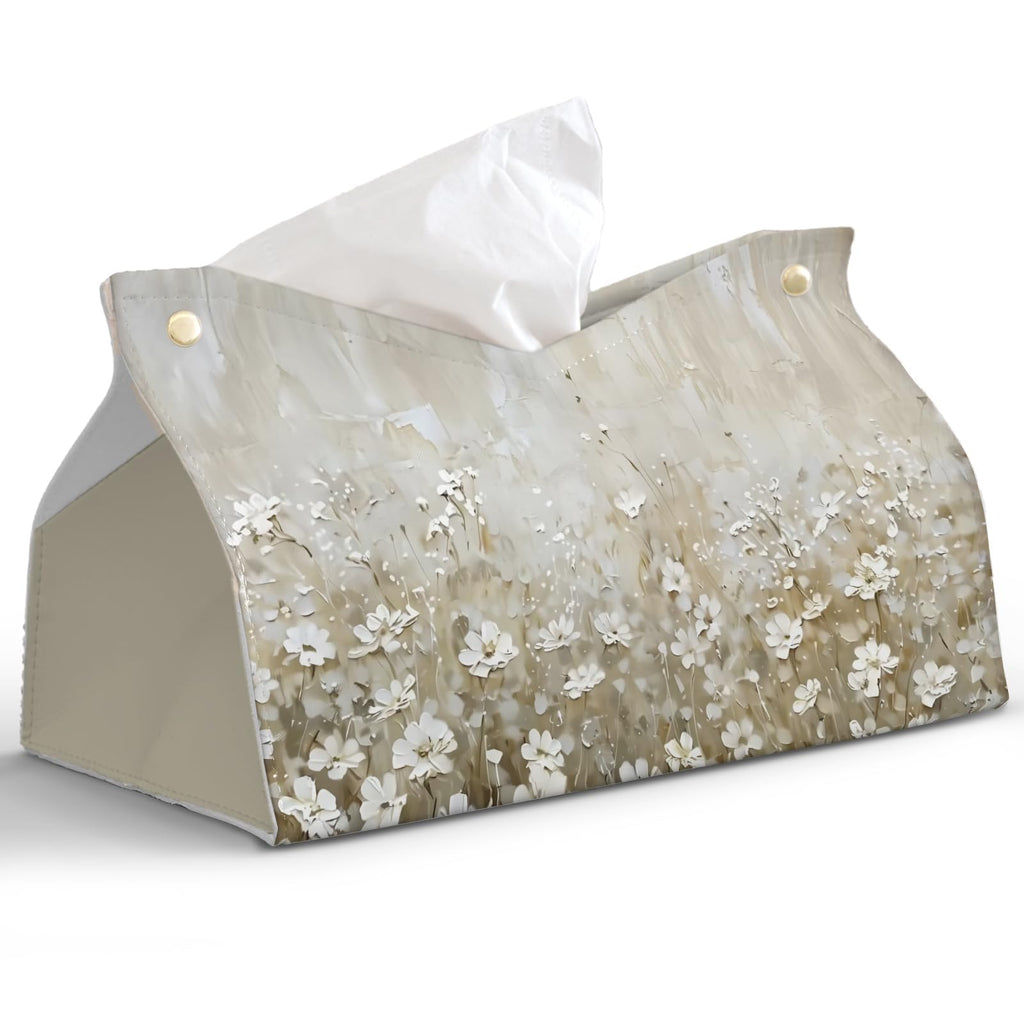 PaJiaNi Floral Tissue Box Cover Rectangle for Bathroom Office Desk Decor