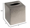 Monarch Abode Tissue Box Cover Square – Hand Hammered Pewter Metal Tissue Holder Box for Bathroom Accessory, Aesthetic Decorative Facial Napkin Cube for Modern Home Decor