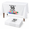 Auros 10-Pack White Plastic Tablecloths 54x108, Fits 6-8FT Rectangle Tables