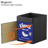 PUSU Square PU Leather Tissue Box Cover with Top Storage Tray Modern Decor