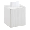 Cretkhp PU Leather Square Tissue Box Cover Tissue Box Holder Cube (Ivory)