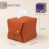Lartvivré Grained Faux Leather Tissue Box Cover Square, Brown