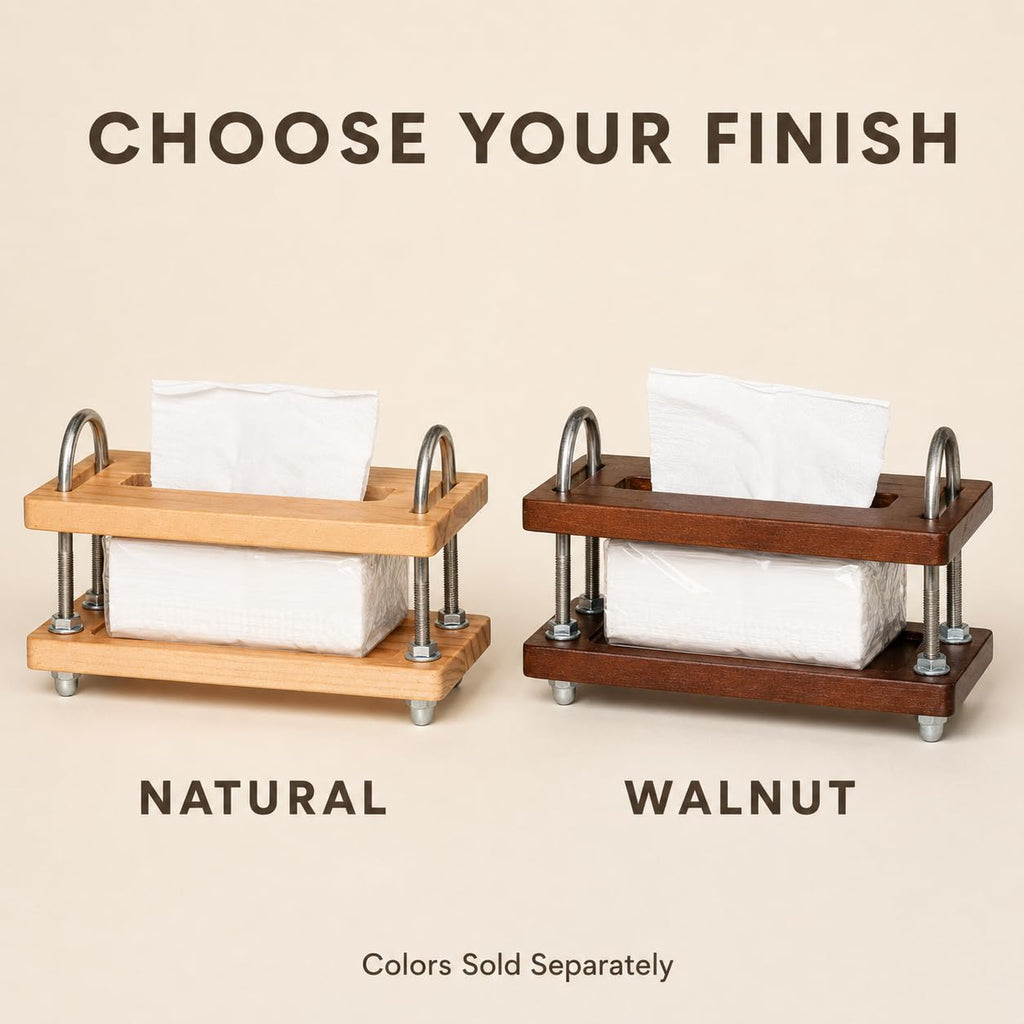 TNCANJU Wooden Tissue Box Holder for Soft Packs, Rectangular Cover, Natural