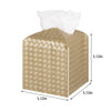Tissue Box Cover Square Leather Facial Paper Holder, Gold