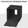 Mkono Tissue Box Cover, PU Leather Square Holder with Bottom, Black