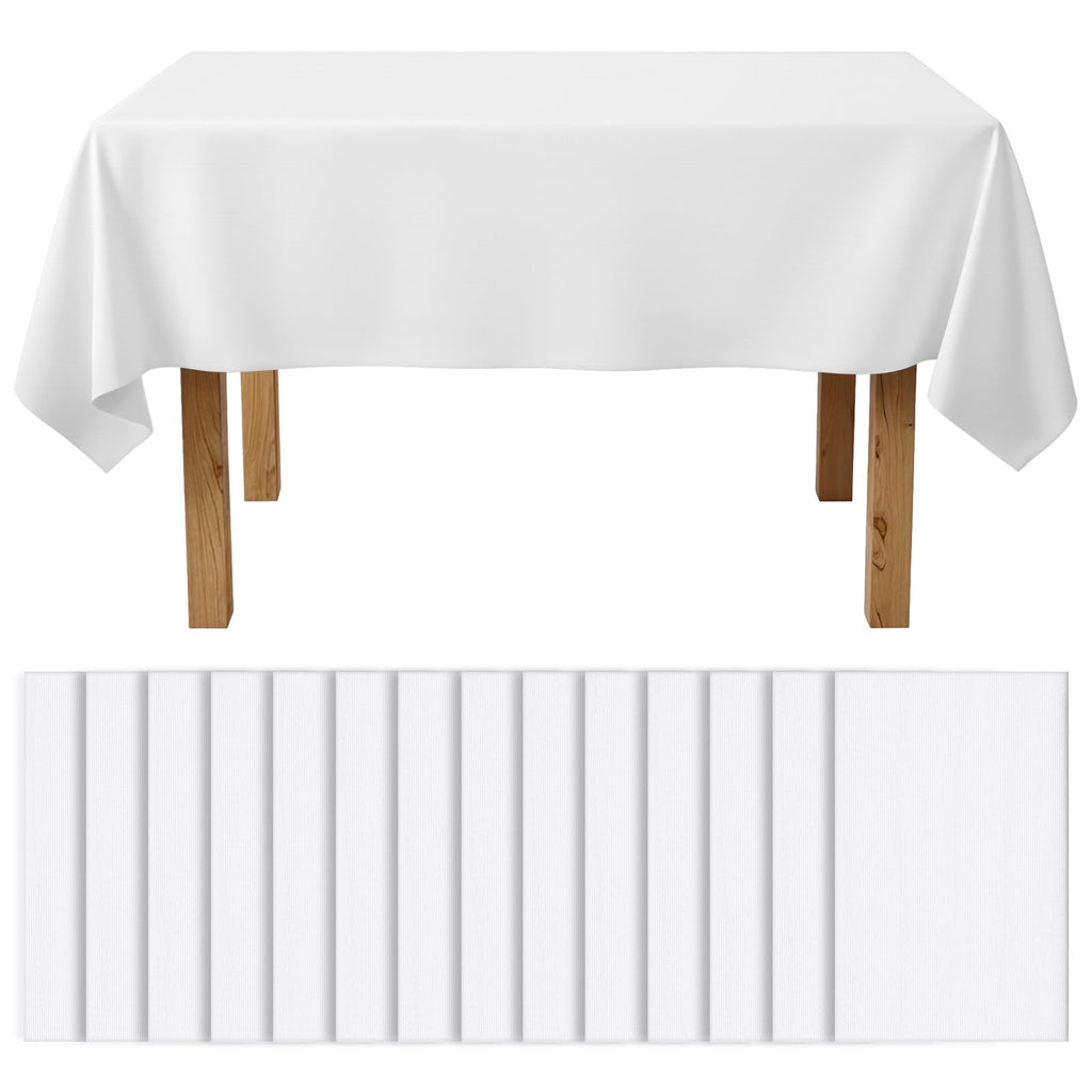 KongTiva 15 Pack White Paper Tablecloths for Rectangle Tables 55 x 108 Inch