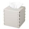 Tissue Box Cover PU Leather Tissue Holder Square Decorative Home Decor Cube Boxes for Bathroom, Kitchen, Nightstand, Office Desk Essentials, Griege
